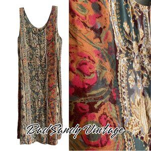 VTG 90s Print Neoclassical Tank Dress